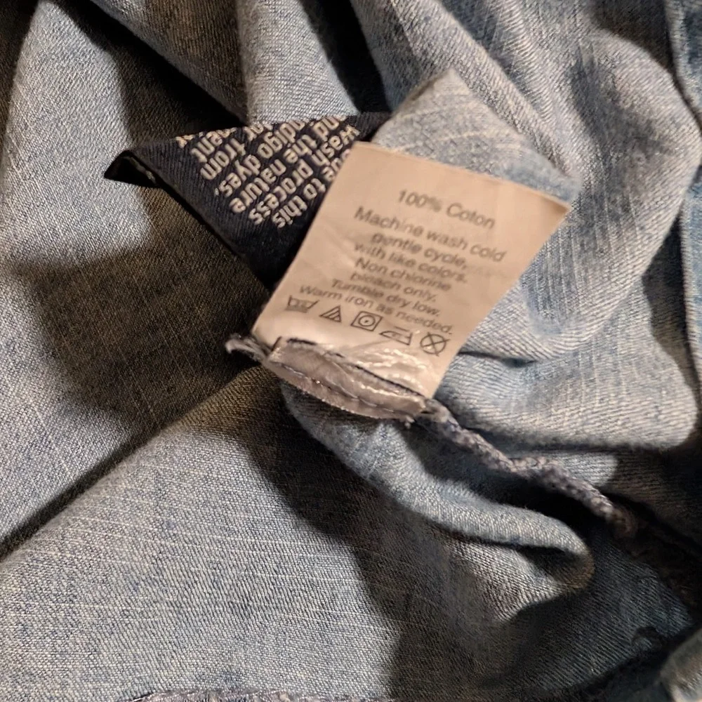 JCrew Chambray Shift Dress Indigo 100% Cotton Sleeveless 2 Front side pockets